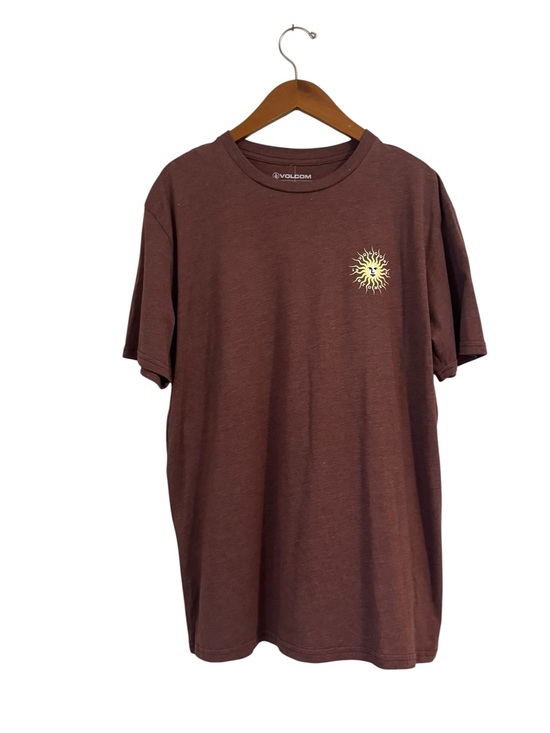 Volcom Other - Volcom Burgundy-Brown Color Short-Sleeve Tee with Yellow Sun Graphic Size XL NWT
